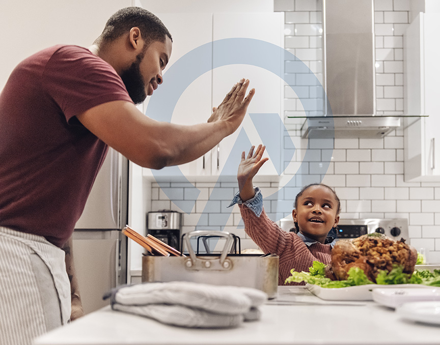 family in the kitchen